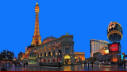 Paris Las Vegas, Manilow on Balloon Marquee at twilight